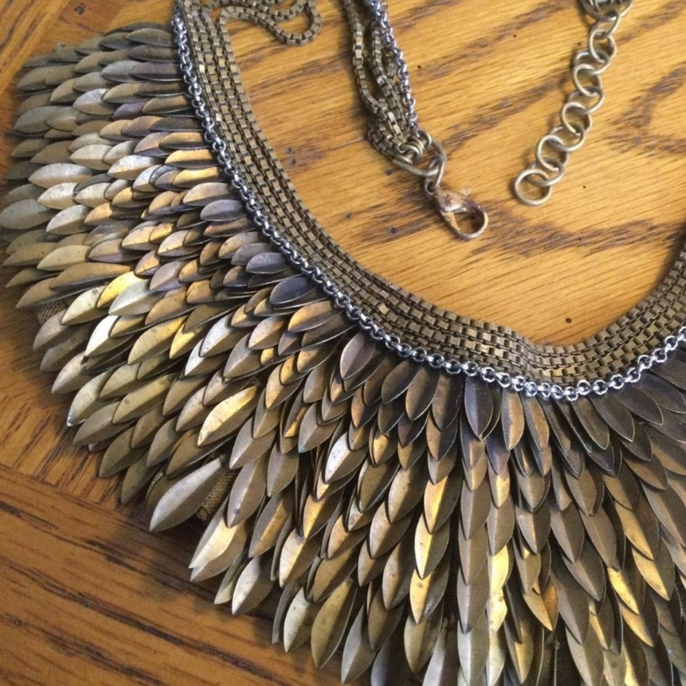 Iconic Stella & Dot Pegasus Gold Silver Bronze Necklace - Picture 4 of 6